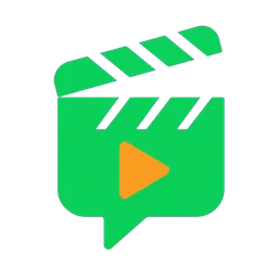 一起草17c - 饭圈动态图文论坛品牌标识，草绿色场记板与对话气泡组合图标